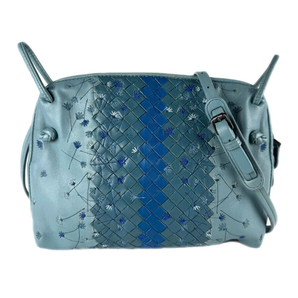 Bottega Veneta shoulder bag Intrecciato leather blue